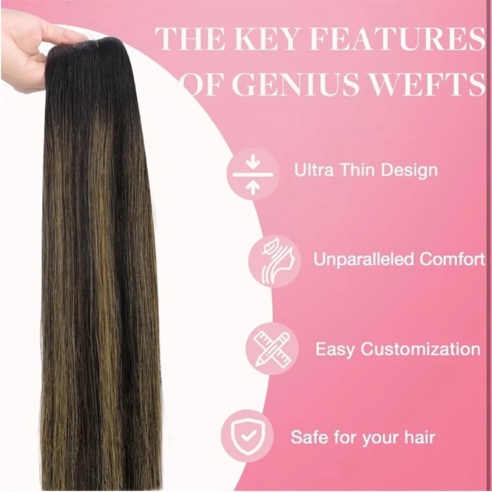 Goo Goo Dark Brown Chestnut Balayage Human Hair 20 Inch Sew In Hair Extensions